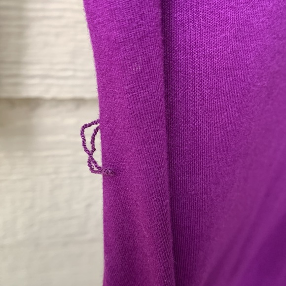 Lauren Ralph Lauren Purple Dress V-Neck 3/4 sleeve Ruffles A-line - Picture 3 of 5